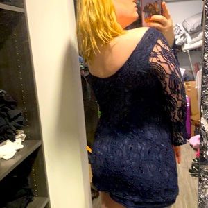 Navy Blue Sparkly Mini Dress